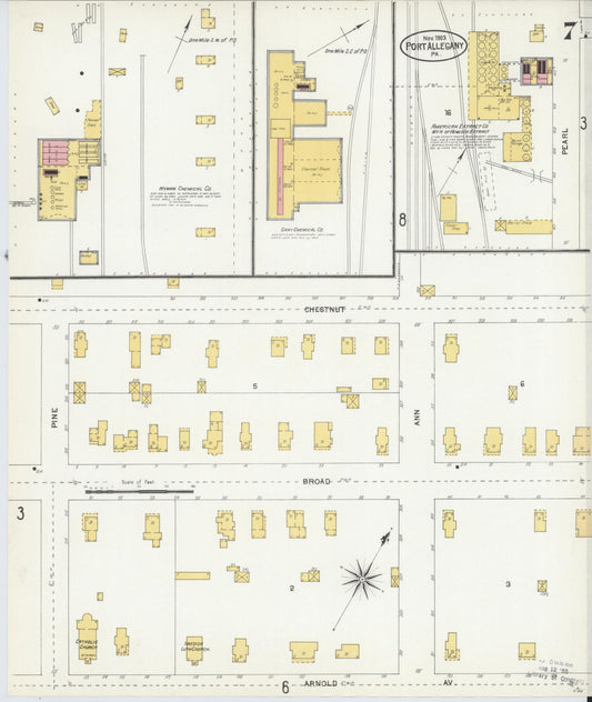 Sanborn Fire Insurance Map from Port Allegany, McKean County, Pennsylvania (1903), Sheet #0007 - Historic Sanborn Fire Insurance Map Print, vintage old map wall art, antique decor, genealogy gift, Pennsylvania Pennsylvania map