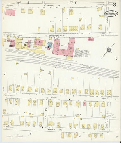 Sanborn Fire Insurance Map from Montgomery, Lycoming County, Pennsylvania (1912), Sheet #0008 - Historic Sanborn Fire Insurance Map Print, vintage old map wall art, antique decor, genealogy gift, Pennsylvania Pennsylvania map