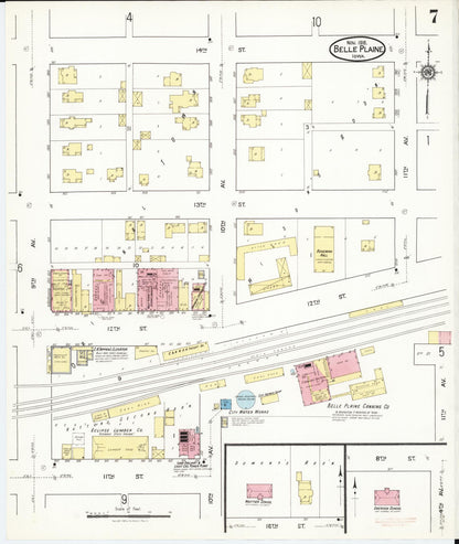 Sanborn Fire Insurance Map from Belle Plaine, Benton County, Iowa (1916), Sheet #0007 - Historic Sanborn Fire Insurance Map Print