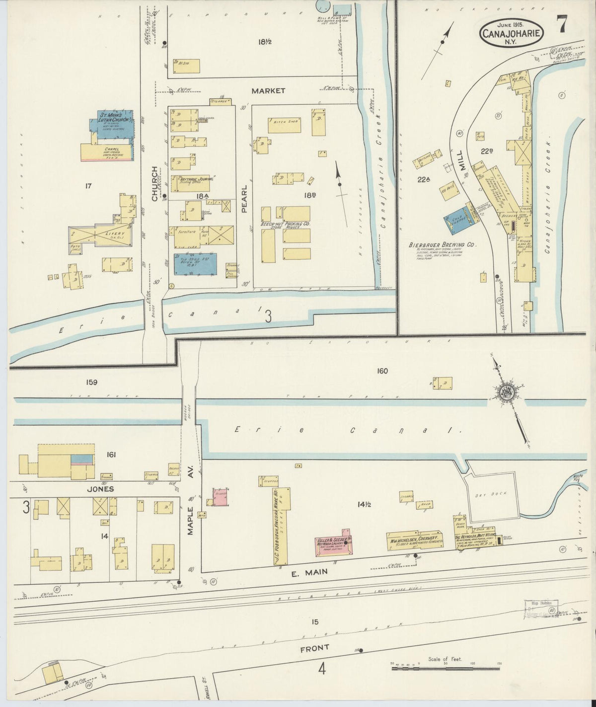 Sanborn Fire Insurance Map from Canajoharie, Montgomery County, New York (1915), Sheet #0007 - Complete Map Set gallery image, historic Sanborn map, vintage wall art, New York New York