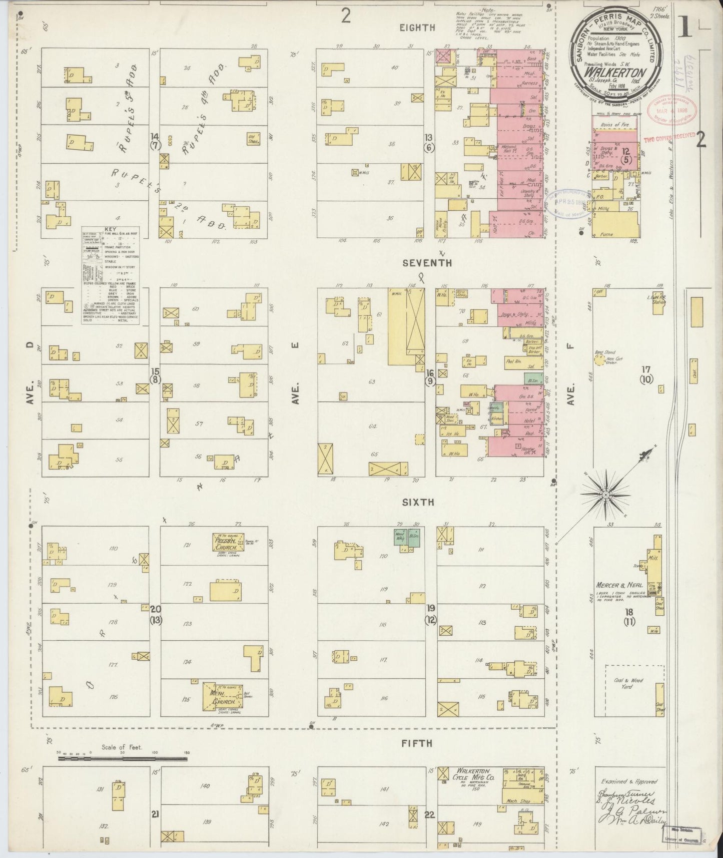 Sanborn Fire Insurance Map from Walkerton, Saint Joseph County, Indiana (1898), Sheet #0001 - Complete Map Set gallery image, historic Sanborn map, vintage wall art, Indiana Indiana