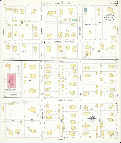 Sanborn Fire Insurance Map from Logan, Harrison County, Iowa (1908), Sheet #0003 - Historic Sanborn Fire Insurance Map Print
