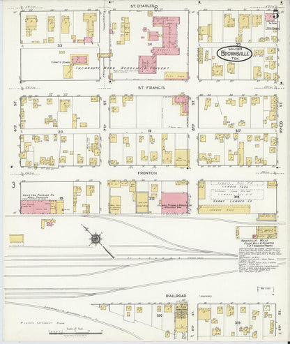 Sanborn Fire Insurance Map from Brownsville, Cameron County, Texas (1919), Sheet #0005 - Complete Map Set gallery image, historic Sanborn map, vintage wall art, Texas Texas