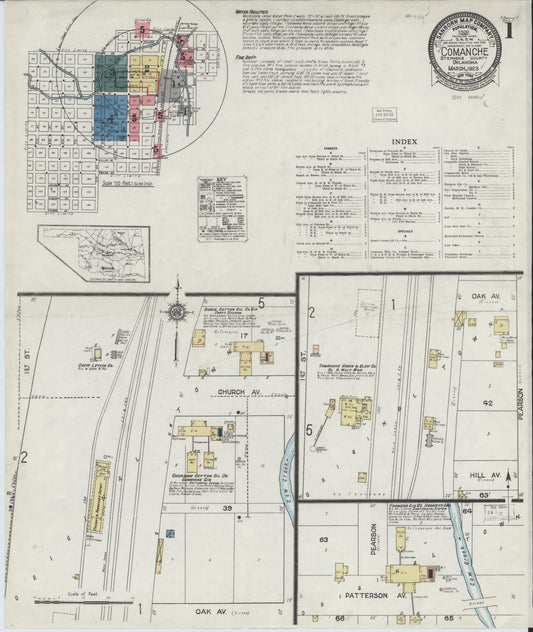 Sanborn Fire Insurance Map from Comanche, Stephens County, Oklahoma. (1923) – Historic Sanborn Fire Insurance Map Print