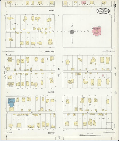 Sanborn Fire Insurance Map from Clay Center, Clay County, Kansas (1911), Sheet #0003 - Complete Map Set gallery image, historic Sanborn map, vintage wall art, Kansas Kansas