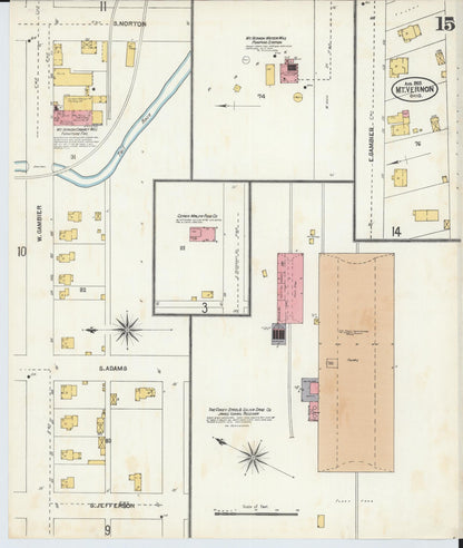 Sanborn Fire Insurance Map from Mount Vernon, Knox County, Ohio (1903), Sheet #0015 - Historic Sanborn Fire Insurance Map Print, vintage old map wall art, antique decor, genealogy gift, Ohio Ohio map