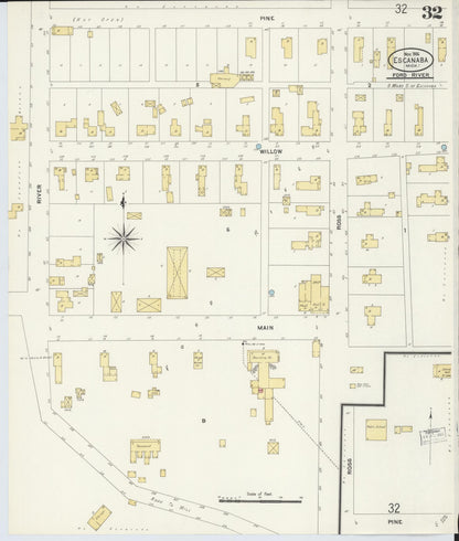 Sanborn Fire Insurance Map from Escanaba, Delta County, Michigan (1906), Sheet #0032 - Complete Map Set gallery image, historic Sanborn map, vintage wall art, Michigan Michigan