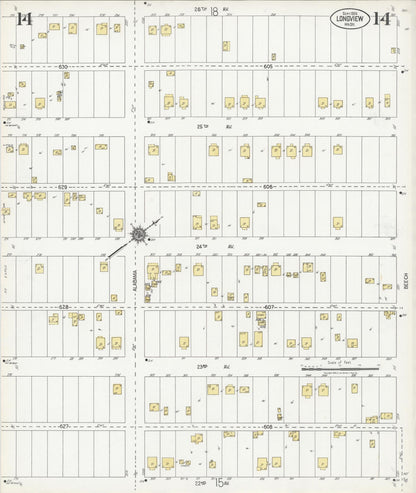 Sanborn Fire Insurance Map from Longview, Cowlitz County, Washington (1924), Sheet #0014 - Complete Map Set gallery image, historic Sanborn map, vintage wall art, Washington Washington