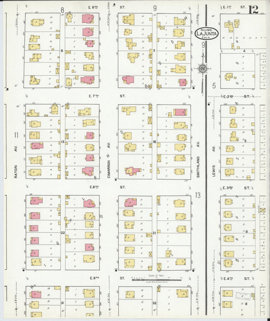 Sanborn Fire Insurance Map from La Junta, Otero County, Colorado (1919), Sheet #0012 - Historic Sanborn Fire Insurance Map Print, vintage old map wall art, antique decor, genealogy gift, Colorado Colorado map