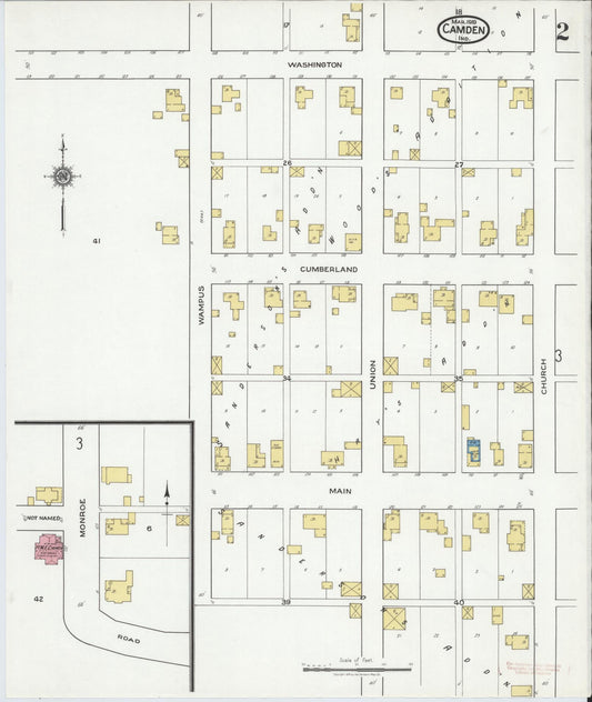 Sanborn Fire Insurance Map from Camden, Carroll County, Indiana (1919), Sheet #0002 - Historic Sanborn Fire Insurance Map Print, vintage old map wall art, antique decor, genealogy gift, Indiana Indiana map