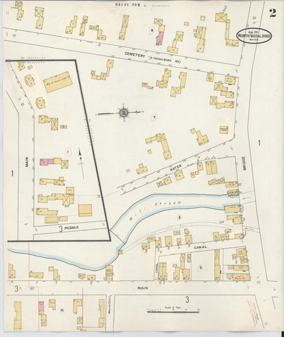 Sanborn Fire Insurance Map from North Vassalboro, Kennebec County, Maine (1927), Sheet #0002 - Complete Map Set gallery image, historic Sanborn map, vintage wall art, Maine Maine