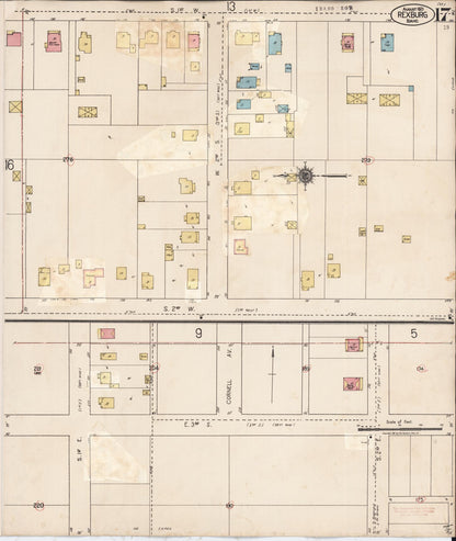 Sanborn Fire Insurance Map from Rexburg, Madison County, Idaho (1943), Sheet #0017 - Complete Map Set gallery image, historic Sanborn map, vintage wall art, Idaho Idaho