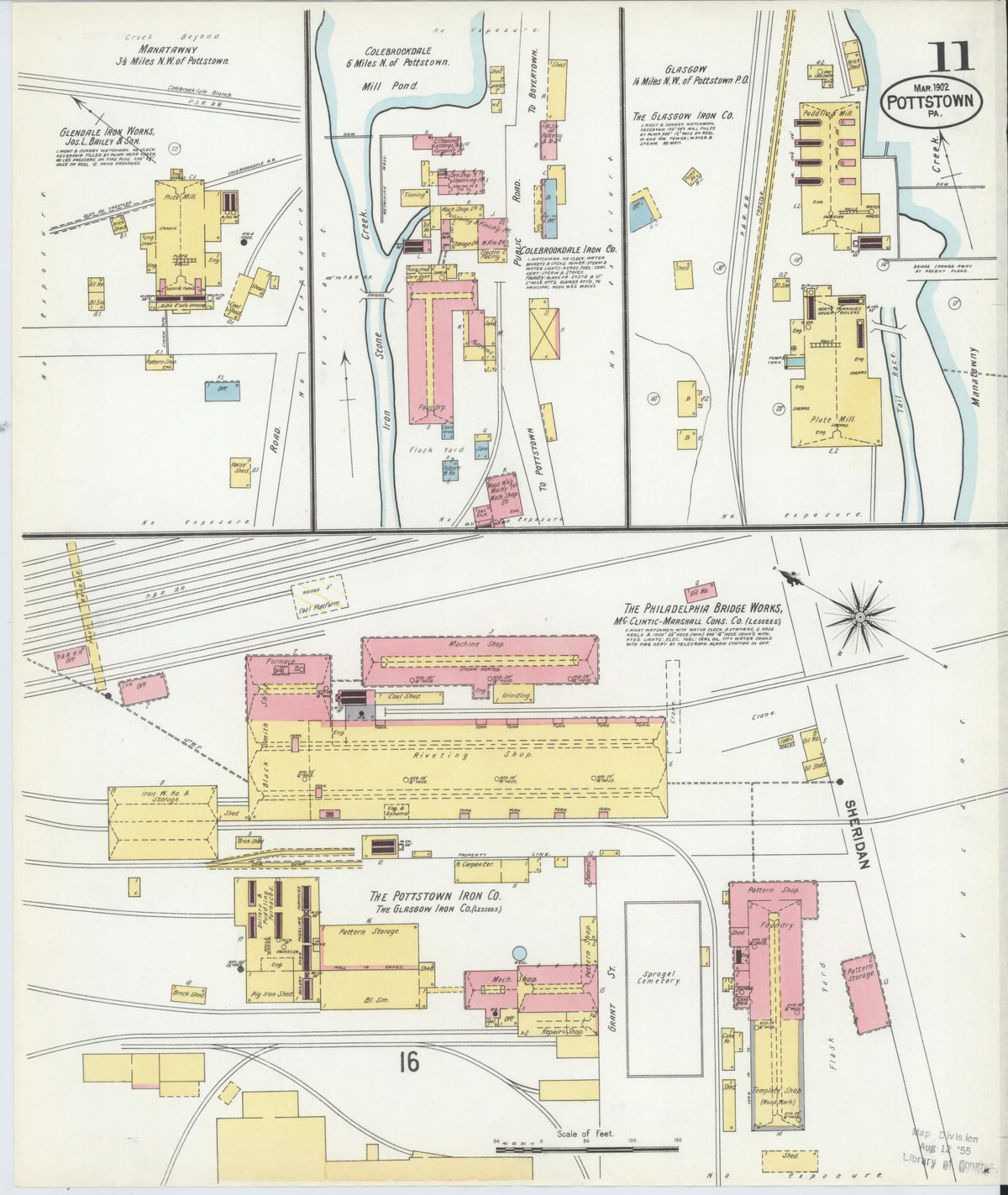 Sanborn Fire Insurance Map from Pottstown, Montgomery County, Pennsylvania (1902), Sheet #0011 - Historic Sanborn Fire Insurance Map Print, vintage old map wall art, antique decor, genealogy gift, Pennsylvania Pennsylvania map