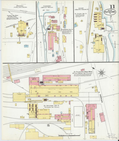 Sanborn Fire Insurance Map from Pottstown, Montgomery County, Pennsylvania (1902), Sheet #0011 - Historic Sanborn Fire Insurance Map Print, vintage old map wall art, antique decor, genealogy gift, Pennsylvania Pennsylvania map