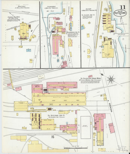 Sanborn Fire Insurance Map from Pottstown, Montgomery County, Pennsylvania (1902), Sheet #0011 - Historic Sanborn Fire Insurance Map Print, vintage old map wall art, antique decor, genealogy gift, Pennsylvania Pennsylvania map