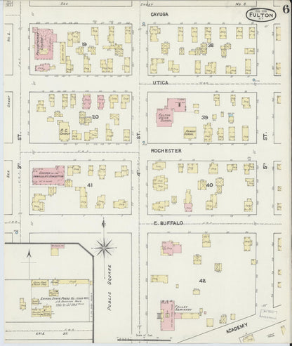 Sanborn Fire Insurance Map from Fulton, Oswego County, New York (1890), Sheet #0006 - Complete Map Set gallery image, historic Sanborn map, vintage wall art, New York New York