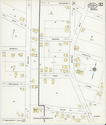 Sanborn Fire Insurance Map from Chicopee, Hampden County, Massachusetts (1910), Sheet #0032 - Complete Map Set gallery image, historic Sanborn map, vintage wall art, Massachusetts Massachusetts