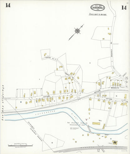 Sanborn Fire Insurance Map from Carbondale, Lackawanna County, Pennsylvania (1923), Sheet #0014 - Complete Map Set gallery image, historic Sanborn map, vintage wall art, Pennsylvania Pennsylvania