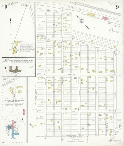 Sanborn Fire Insurance Map from Clark's Summit, Lackawanna County, Pennsylvania (1933), Sheet #0009 - Complete Map Set gallery image, historic Sanborn map, vintage wall art, Pennsylvania Pennsylvania