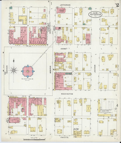 Sanborn Fire Insurance Map from Pittsfield, Pike County, Illinois (1898), Sheet #0002 - Complete Map Set gallery image, historic Sanborn map, vintage wall art, Illinois Illinois