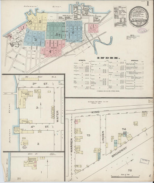 Sanborn Fire Insurance Map from Gloucester City, Camden County, New Jersey. (1886) – Historic Sanborn Fire Insurance Map Print