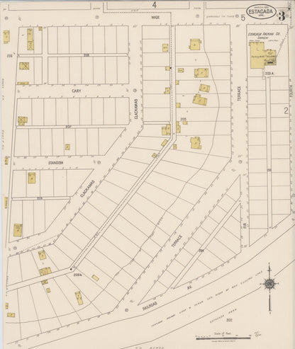 Sanborn Fire Insurance Map from Estacada, Clackamas County, Oregon (1922), Sheet #0003 - Complete Map Set gallery image, historic Sanborn map, vintage wall art, Oregon Oregon
