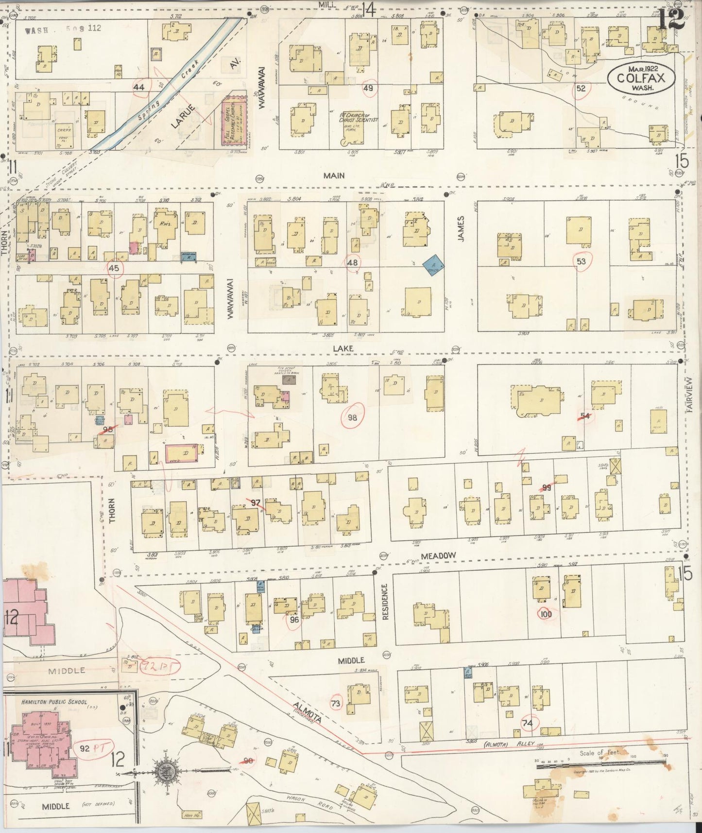 Sanborn Fire Insurance Map from Colfax, Whitman County, Washington (1939), Sheet #0012 - Complete Map Set gallery image, historic Sanborn map, vintage wall art, Washington Washington