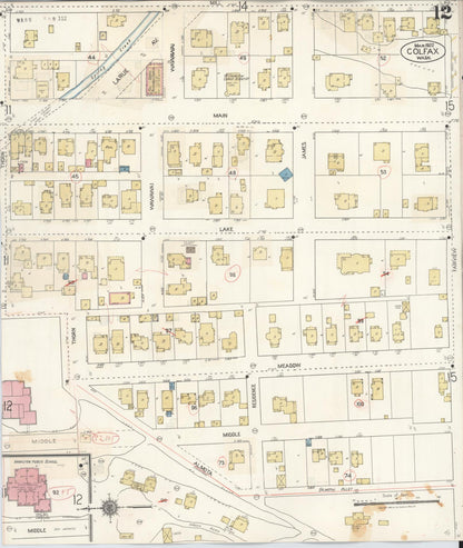 Sanborn Fire Insurance Map from Colfax, Whitman County, Washington (1939), Sheet #0012 - Complete Map Set gallery image, historic Sanborn map, vintage wall art, Washington Washington