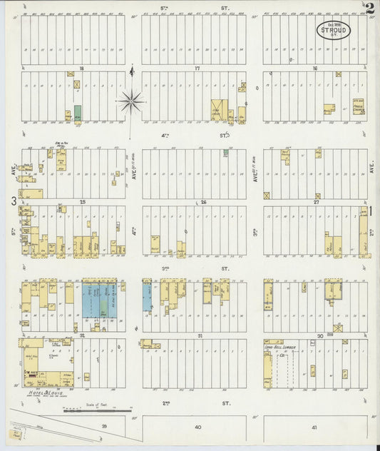 Sanborn Fire Insurance Map from Stroud, Lincoln County, Oklahoma (1898), Sheet #0002 - Historic Sanborn Fire Insurance Map Print, vintage old map wall art, antique decor, genealogy gift, Oklahoma Oklahoma map
