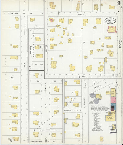 Sanborn Fire Insurance Map from Denton, Denton County, Texas (1901), Sheet #0009 - Complete Map Set gallery image, historic Sanborn map, vintage wall art, Texas Texas
