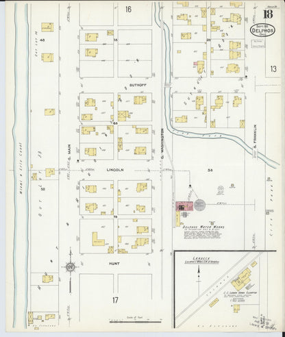 Sanborn Fire Insurance Map from Delphos, Van Wert And Allen Counties, Ohio (1911), Sheet #0018 - Historic Sanborn Fire Insurance Map Print, vintage old map wall art, antique decor, genealogy gift, Ohio Ohio map