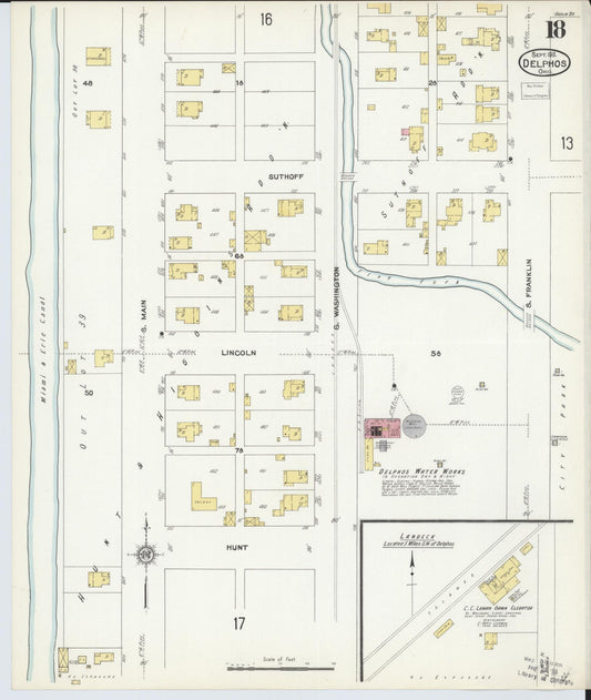 Sanborn Fire Insurance Map from Delphos, Van Wert And Allen Counties, Ohio (1911), Sheet #0018 - Historic Sanborn Fire Insurance Map Print, vintage old map wall art, antique decor, genealogy gift, Ohio Ohio map