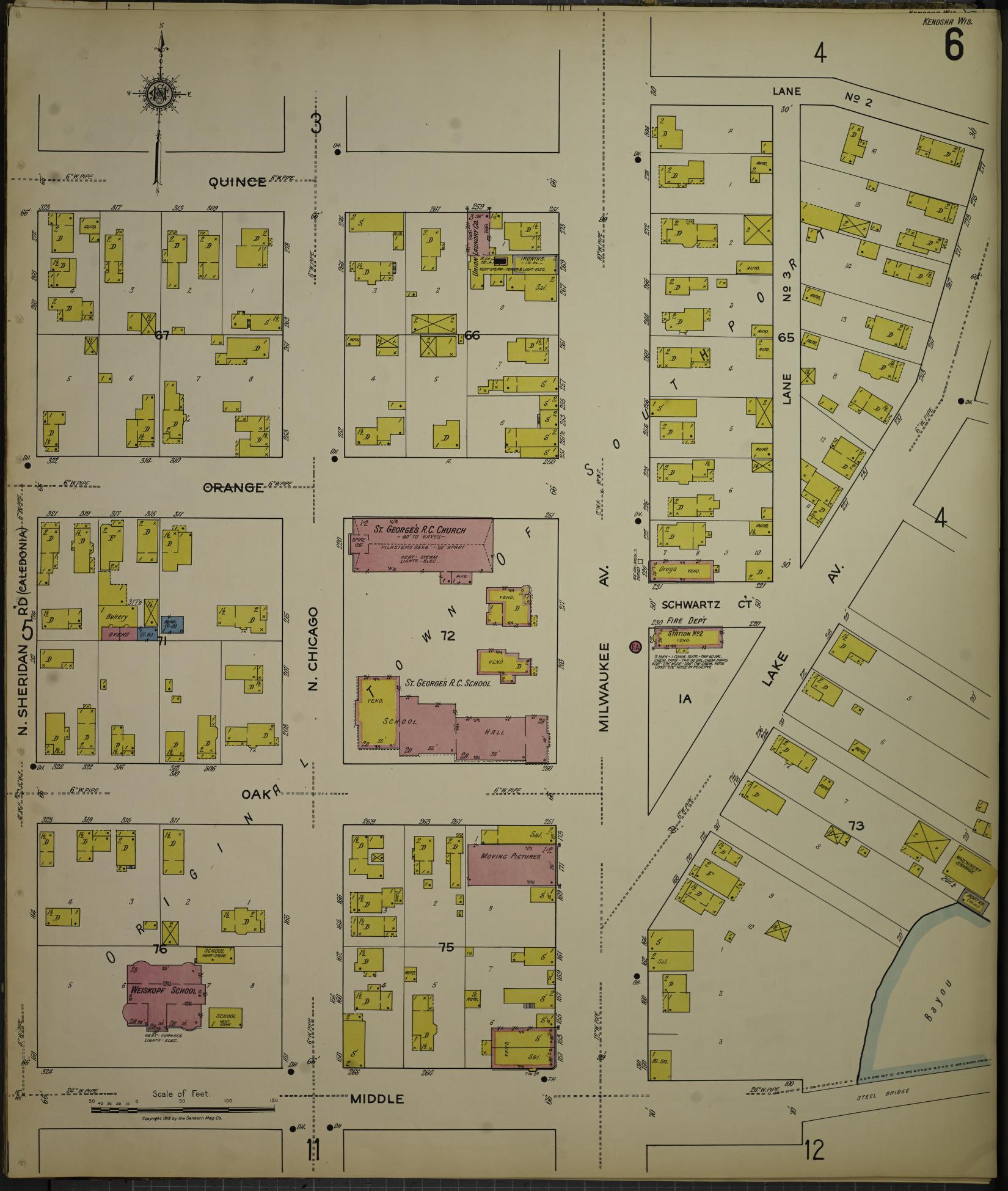 Sanborn Fire Insurance Map from Kenosha, Kenosha County, Wisconsin. (1918), Sheet 10