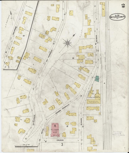 Sanborn Fire Insurance Map from White River Junction, Windsor County, Vermont (1906), Sheet #0002 - Complete Map Set gallery image, historic Sanborn map, vintage wall art, Vermont Vermont