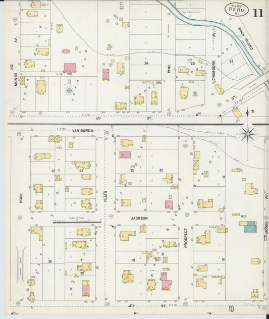 Sanborn Fire Insurance Map from Peru, La Salle County, Illinois (1902), Sheet #0011 - Historic Sanborn Fire Insurance Map Print, vintage old map wall art, antique decor, genealogy gift, Illinois Illinois map