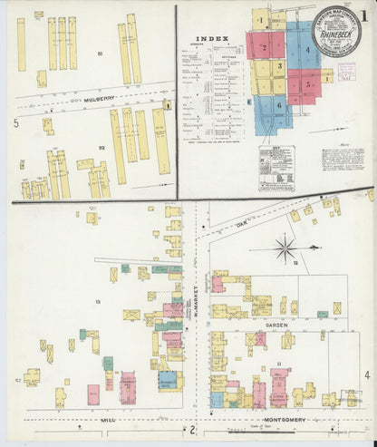 Sanborn Fire Insurance Map from Rhinebeck, Dutchess County, New York (1905), Sheet #0001 - Complete Map Set gallery image, historic Sanborn map, vintage wall art, New York New York