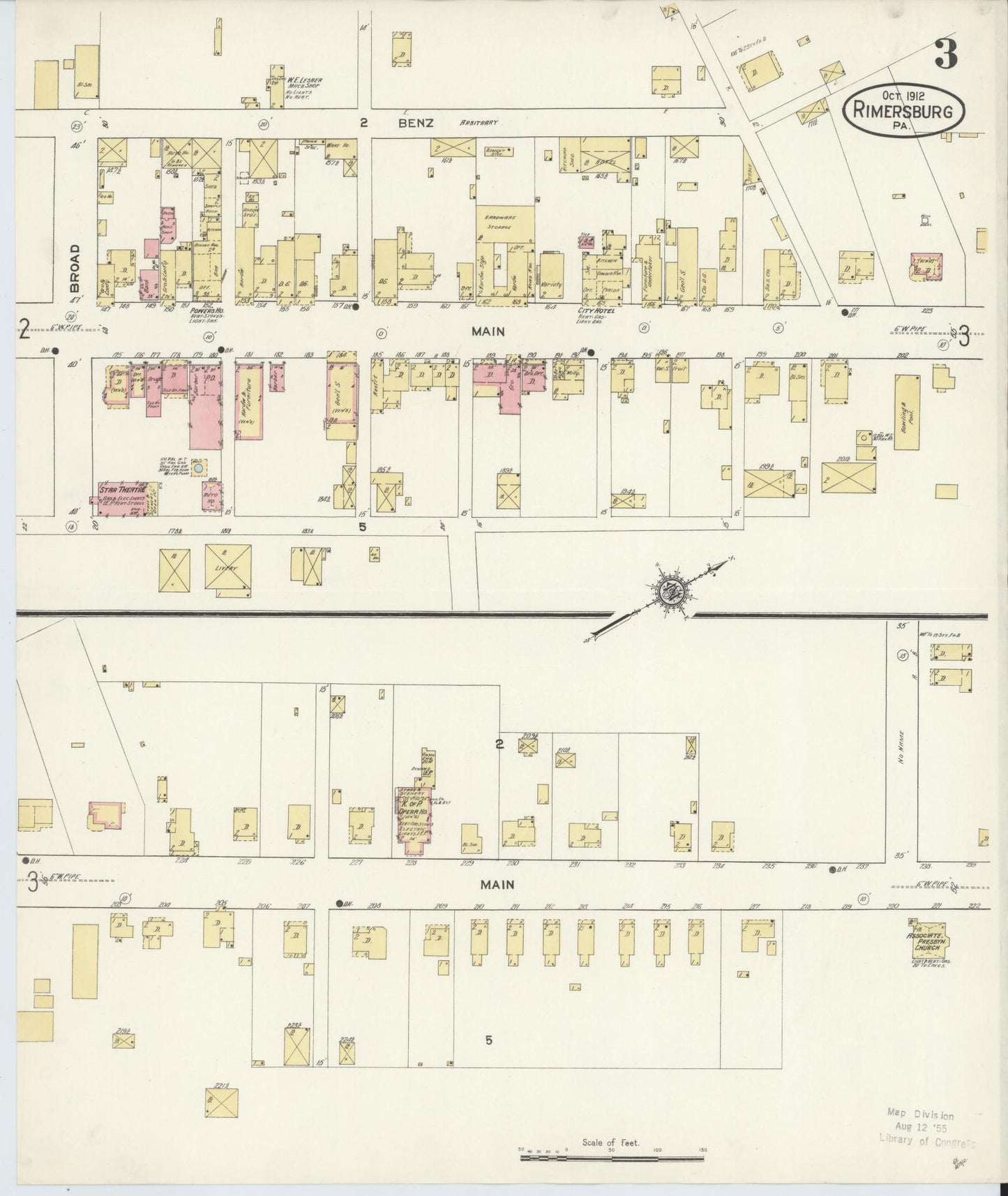 Sanborn Fire Insurance Map from Rimersburg, Clarion County, Pennsylvania (1912), Sheet #0003 - Complete Map Set gallery image, historic Sanborn map, vintage wall art, Pennsylvania Pennsylvania