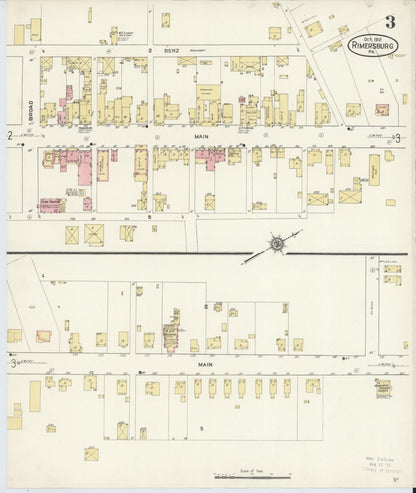 Sanborn Fire Insurance Map from Rimersburg, Clarion County, Pennsylvania (1912), Sheet #0003 - Complete Map Set gallery image, historic Sanborn map, vintage wall art, Pennsylvania Pennsylvania
