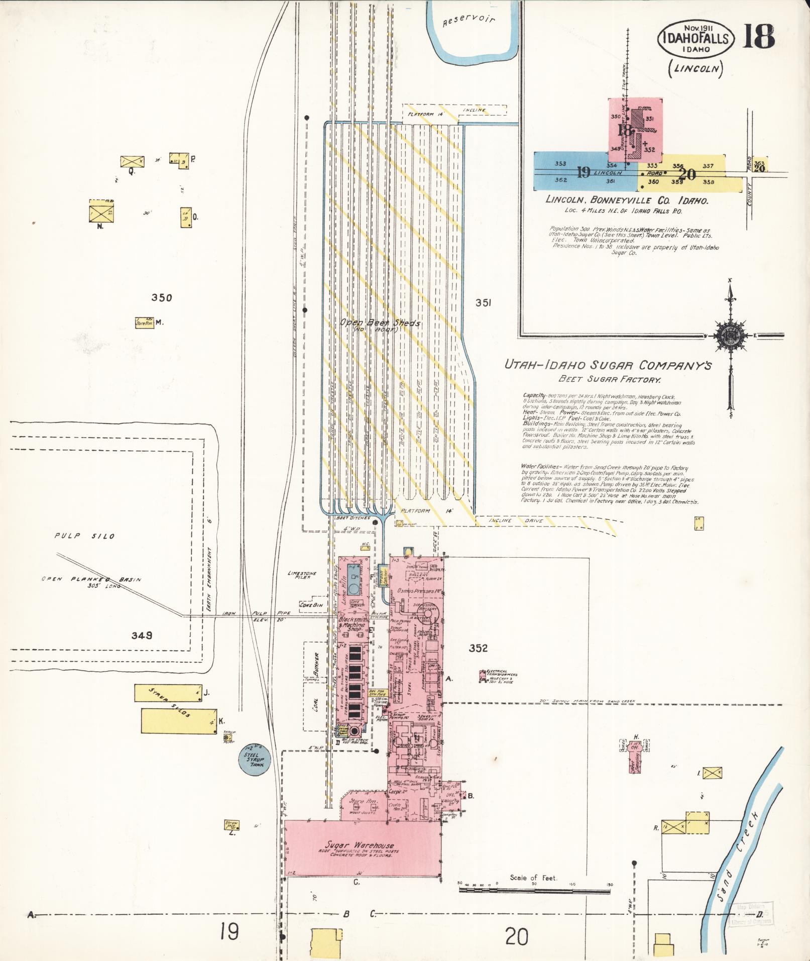 Sanborn Fire Insurance Map from Idaho Falls, Bonneville County, Idaho (1911), Sheet #0018 - Complete Map Set gallery image, historic Sanborn map, vintage wall art, Idaho Idaho