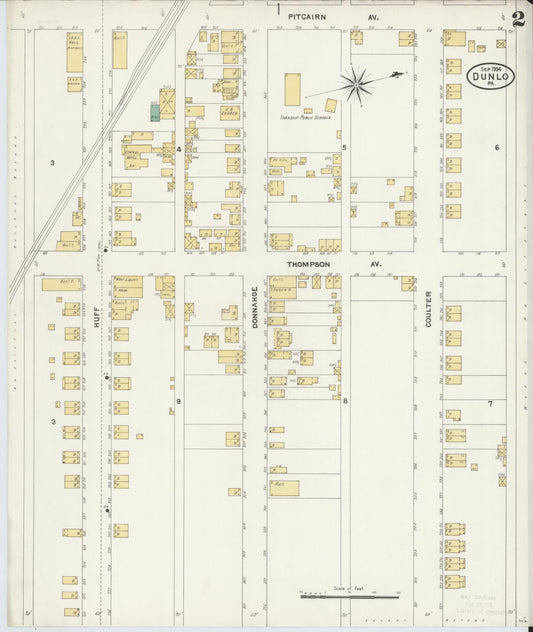 Sanborn Fire Insurance Map from Dunlo, Cambria County, Pennsylvania (1904), Sheet #0002 - Historic Sanborn Fire Insurance Map Print, vintage old map wall art, antique decor, genealogy gift, Pennsylvania Pennsylvania map