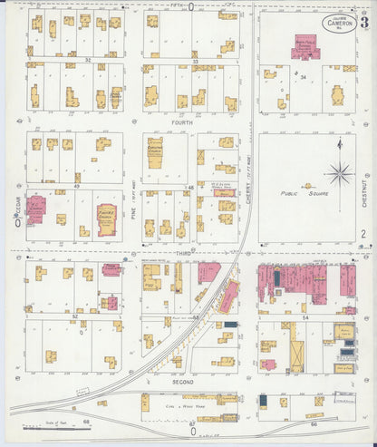 Sanborn Fire Insurance Map from Cameron, Clinton County, Missouri (1906), Sheet #0003 - Complete Map Set gallery image, historic Sanborn map, vintage wall art, Missouri Missouri