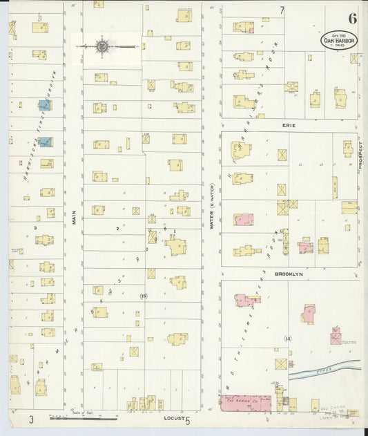 Sanborn Fire Insurance Map from Oak Harbor, Ottawa County, Ohio (1910), Sheet #0006 - Historic Sanborn Fire Insurance Map Print, vintage old map wall art, antique decor, genealogy gift, Ohio Ohio map