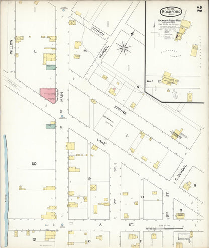 Sanborn Fire Insurance Map from Rockford, Spokane County, Washington (1892), Sheet #0002 - Complete Map Set gallery image, historic Sanborn map, vintage wall art, Washington Washington