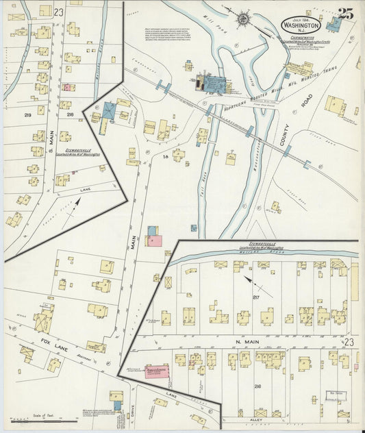 Sanborn Fire Insurance Map from Washington, Warren County, New Jersey (1914), Sheet #0025 - Historic Sanborn Fire Insurance Map Print, vintage old map wall art, antique decor, genealogy gift, Washington Washington map