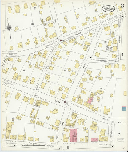 Sanborn Fire Insurance Map from Rockville, Tolland County, Connecticut (1911), Sheet #0003 - Complete Map Set gallery image, historic Sanborn map, vintage wall art, Connecticut Connecticut