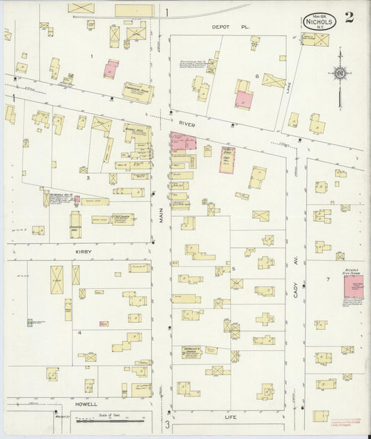 Sanborn Fire Insurance Map from Nichols, Tioga County, New York (1914), Sheet #0002 - Historic Sanborn Fire Insurance Map Print, vintage old map wall art, antique decor, genealogy gift, New York New York map