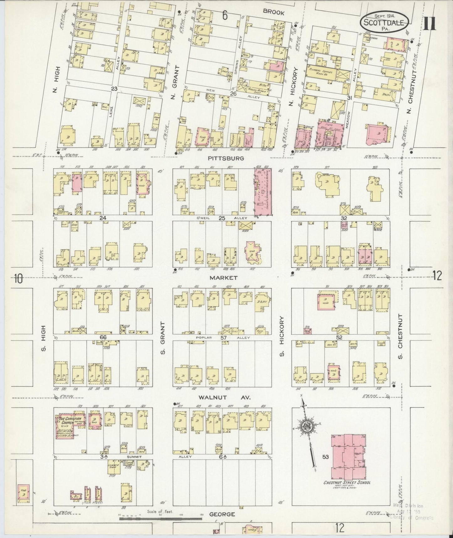 Sanborn Fire Insurance Map from Scottdale, Westmoreland County, Pennsylvania (1914), Sheet #0011 - Complete Map Set gallery image, historic Sanborn map, vintage wall art, Pennsylvania Pennsylvania
