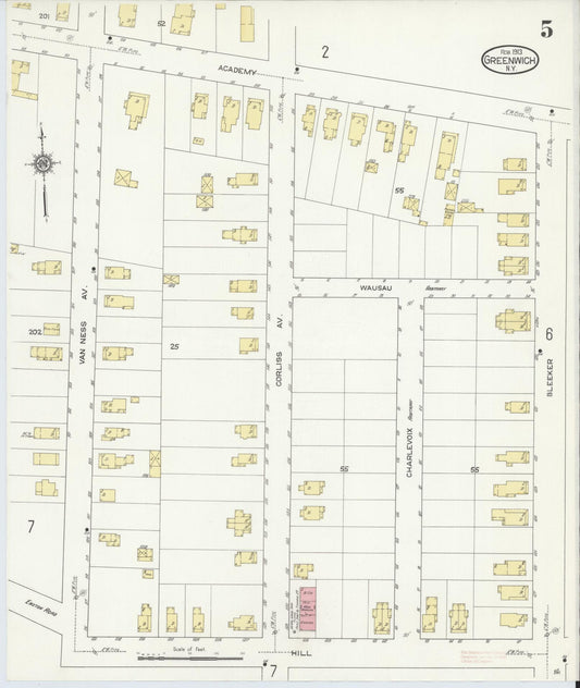 Sanborn Fire Insurance Map from Greenwich, Washington County, New York (1913), Sheet #0005 - Historic Sanborn Fire Insurance Map Print, vintage old map wall art, antique decor, genealogy gift, New York New York map