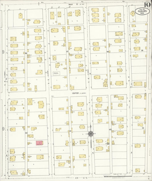 Sanborn Fire Insurance Map from Auburn [see also Slaughter], King County, Washington (1921), Sheet #0010 - Historic Sanborn Fire Insurance Map Print, vintage old map wall art, antique decor, genealogy gift, Washington Washington map