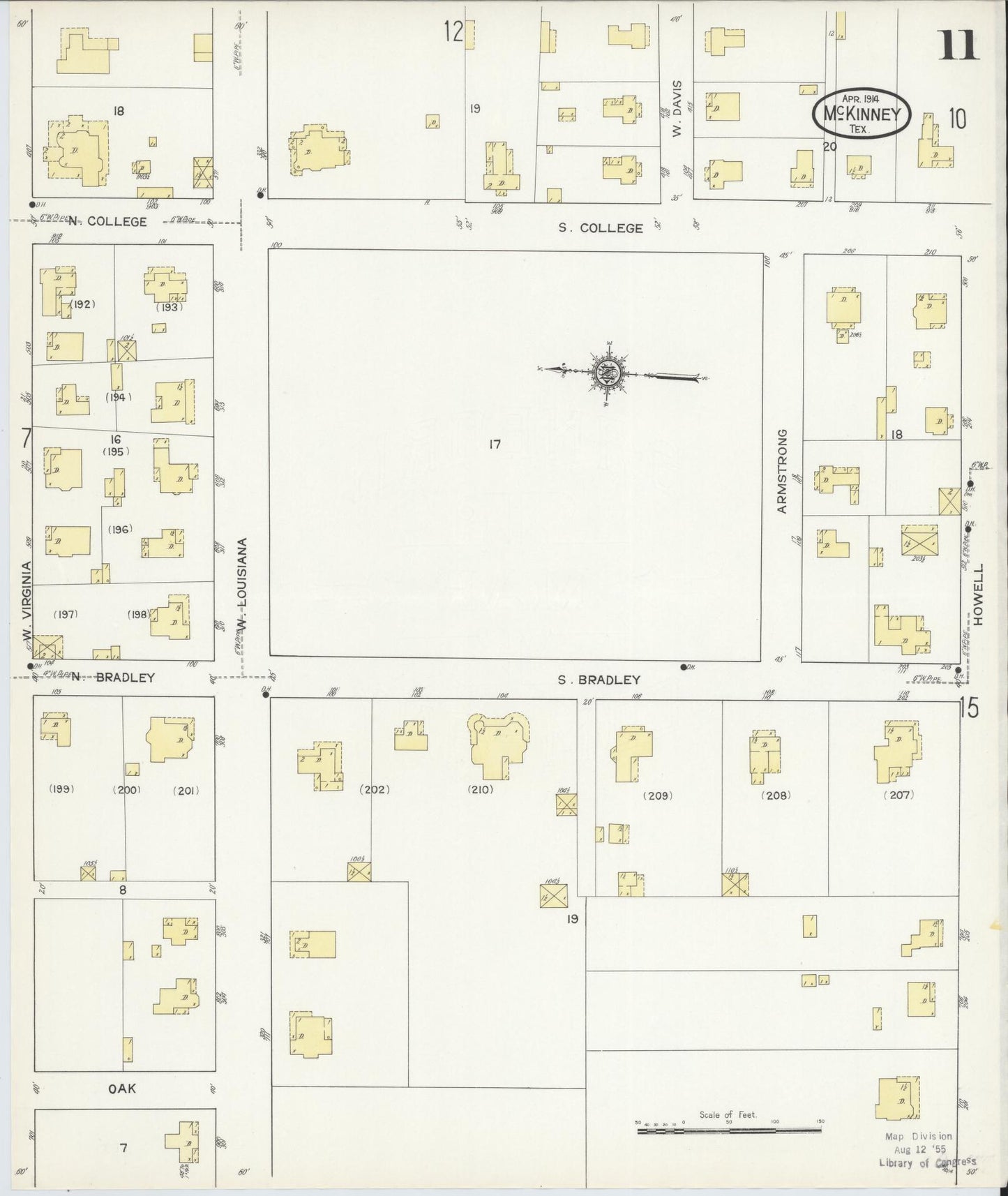 Sanborn Fire Insurance Map from McKinney, Collin County, Texas (1914), Sheet #0011 - Historic Sanborn Fire Insurance Map Print, vintage old map wall art, antique decor, genealogy gift, Texas Texas map